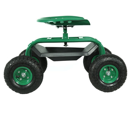 22" Green Steel Garden Stool HomeRoots