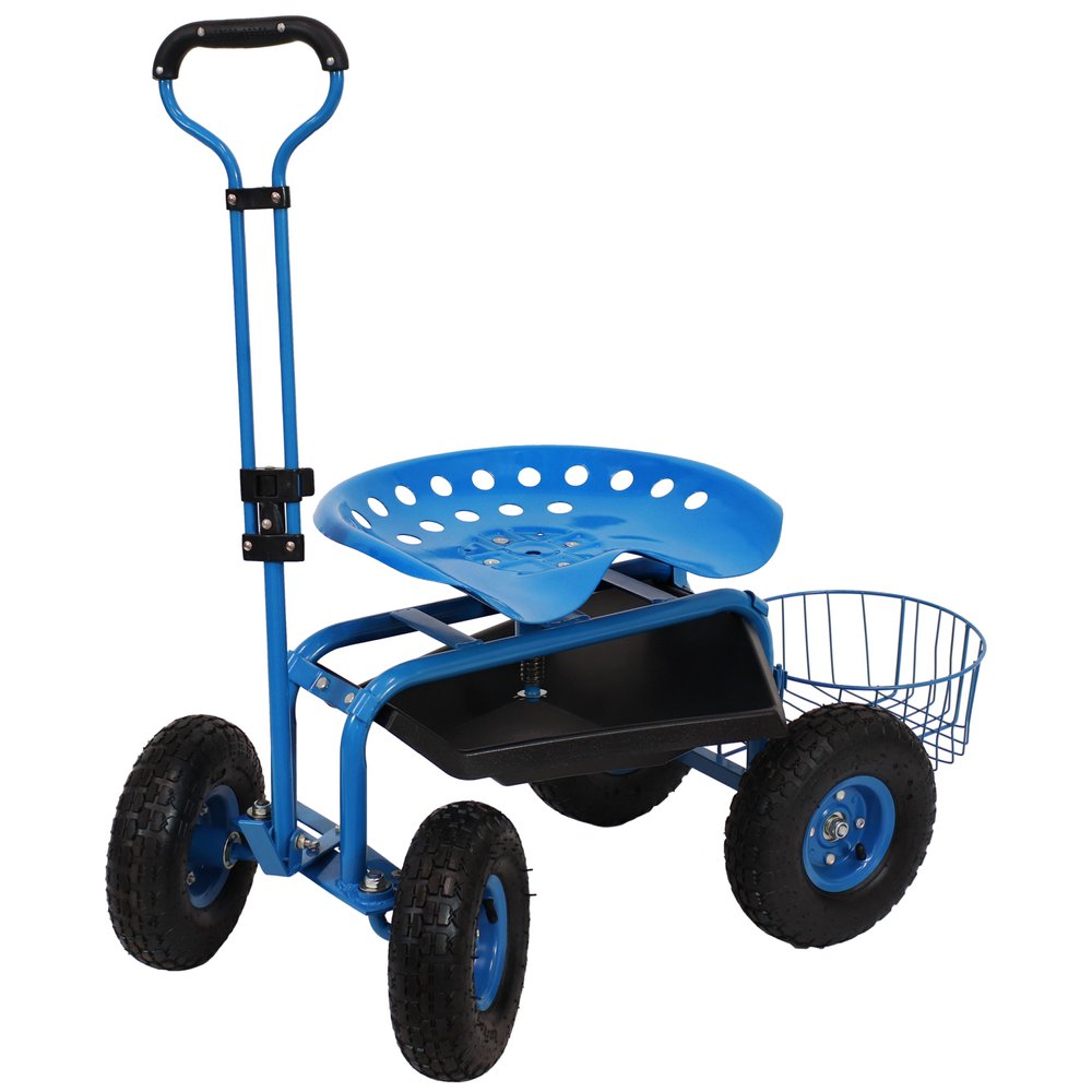 20" Blue Steel Garden Stool HomeRoots