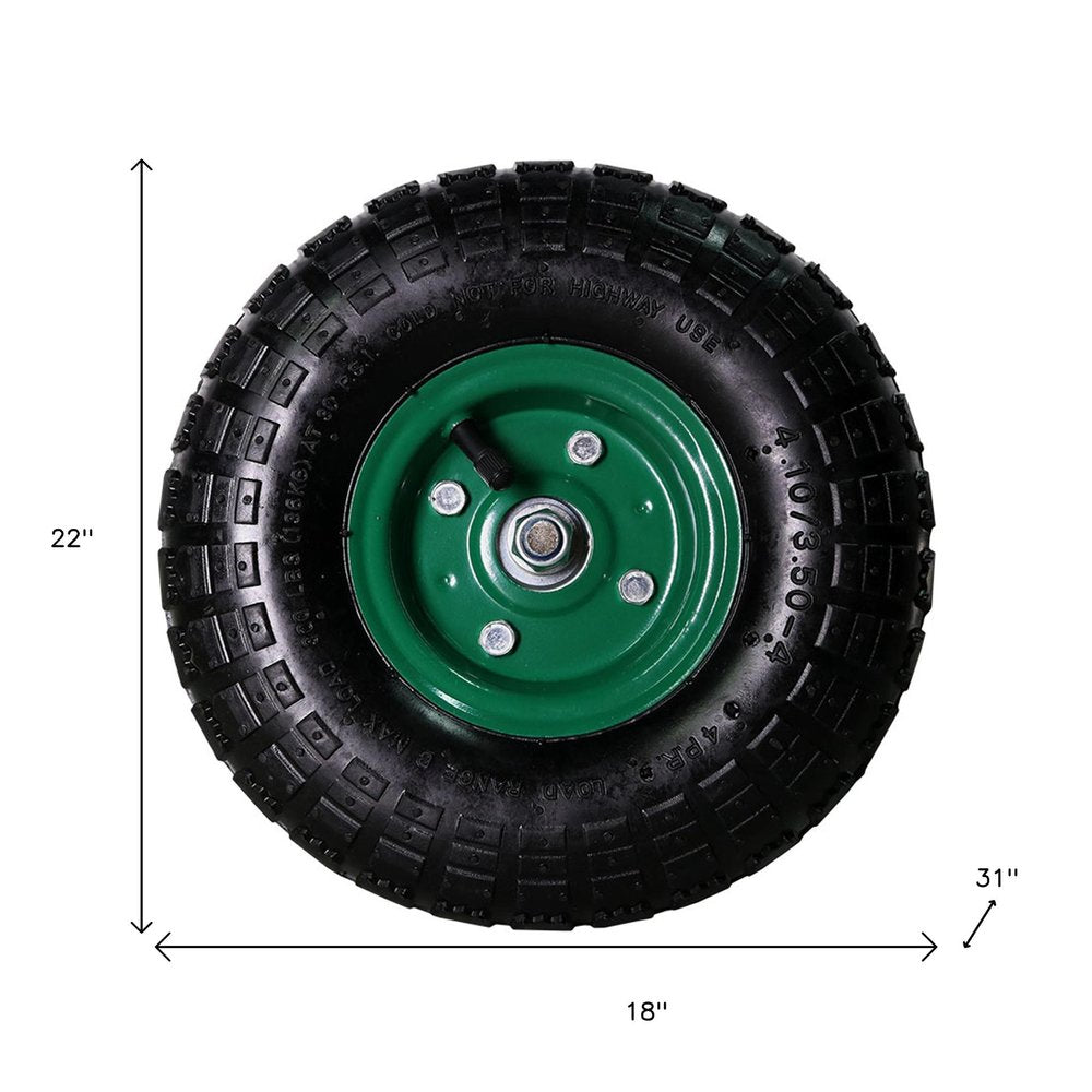 22" Green Steel Garden Stool HomeRoots