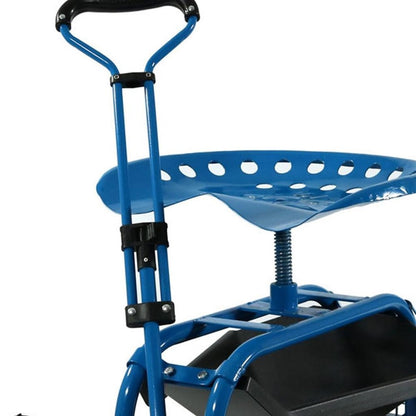 22" Blue Steel Garden Stool HomeRoots