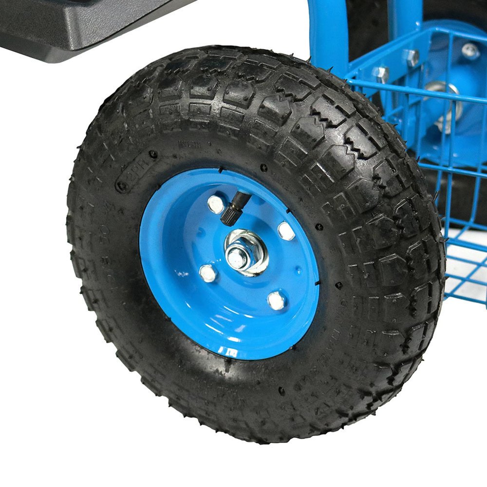 22" Blue Steel Garden Stool — view 6