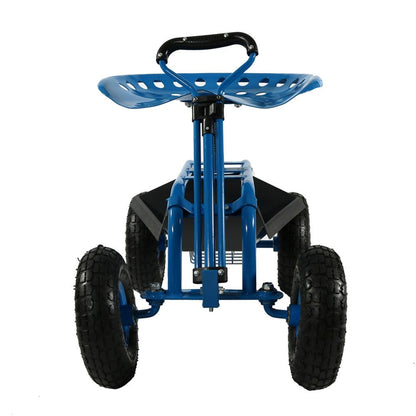 22" Blue Steel Garden Stool HomeRoots