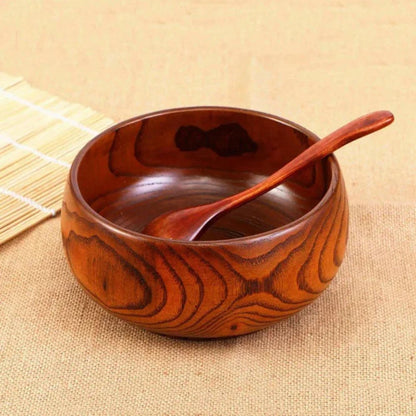 7" Brown Solid Wood Round Serving Bowl HomeRoots