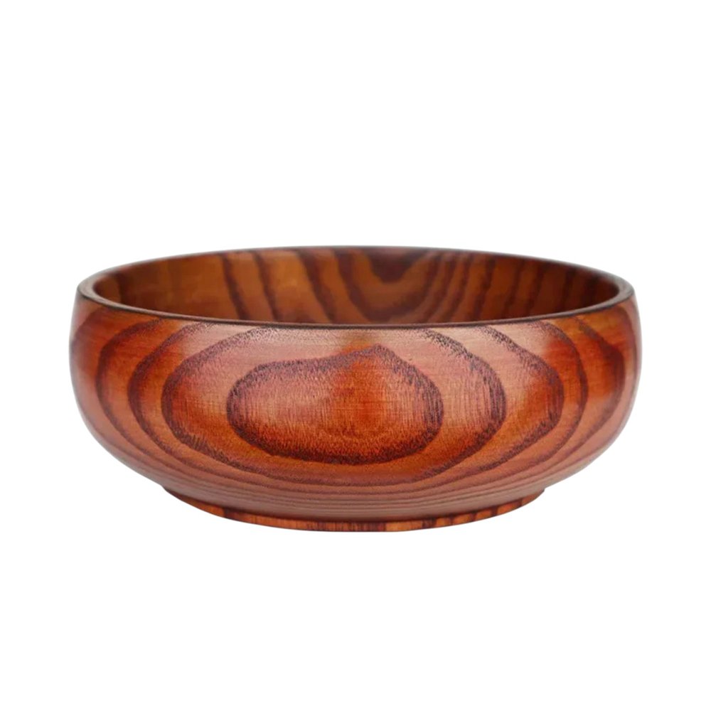 7" Brown Solid Wood Round Serving Bowl HomeRoots