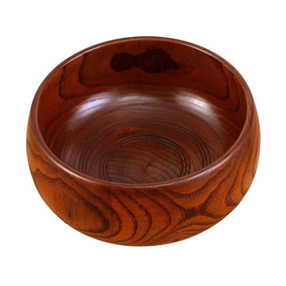7" Brown Solid Wood Round Serving Bowl HomeRoots