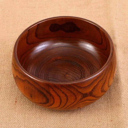 7" Brown Solid Wood Round Serving Bowl HomeRoots