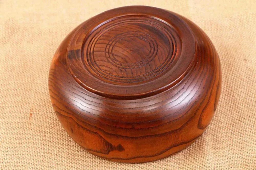 7" Brown Solid Wood Round Serving Bowl HomeRoots