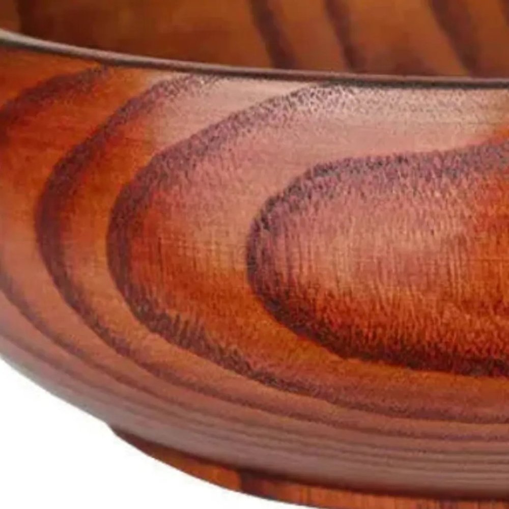 7" Brown Solid Wood Round Serving Bowl HomeRoots