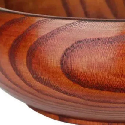 7" Brown Solid Wood Round Serving Bowl HomeRoots