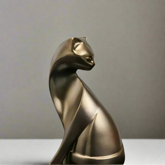 6" Bronze Resin Cat Hand Painted Figurine HomeRoots