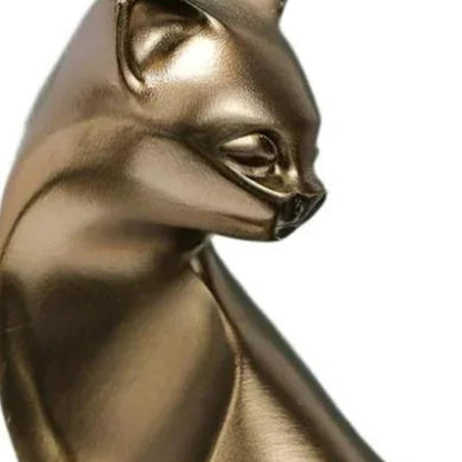 6" Bronze Resin Cat Hand Painted Figurine HomeRoots