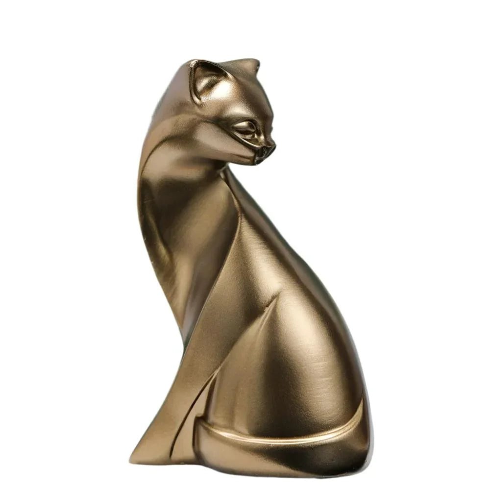 6" Bronze Resin Cat Hand Painted Figurine HomeRoots