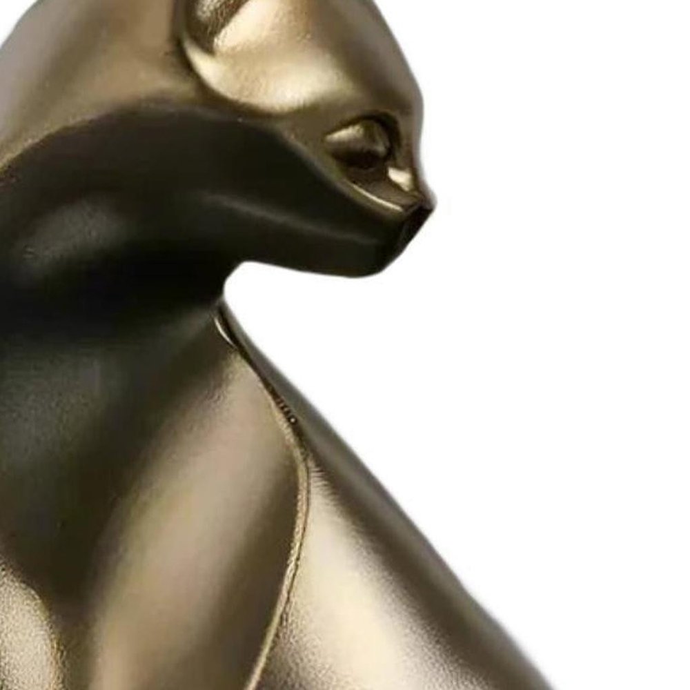6" Bronze Resin Cat Hand Painted Figurine HomeRoots