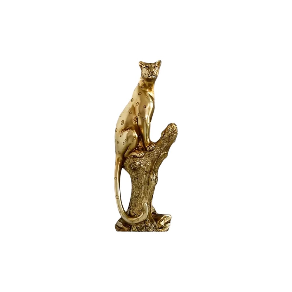 13" Bronze Resin Leopard Hand Painted Statue HomeRoots