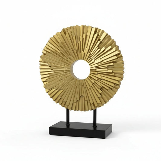 12" Gold Resin Sunflower Hand Painted Tabletop Sculpture HomeRoots