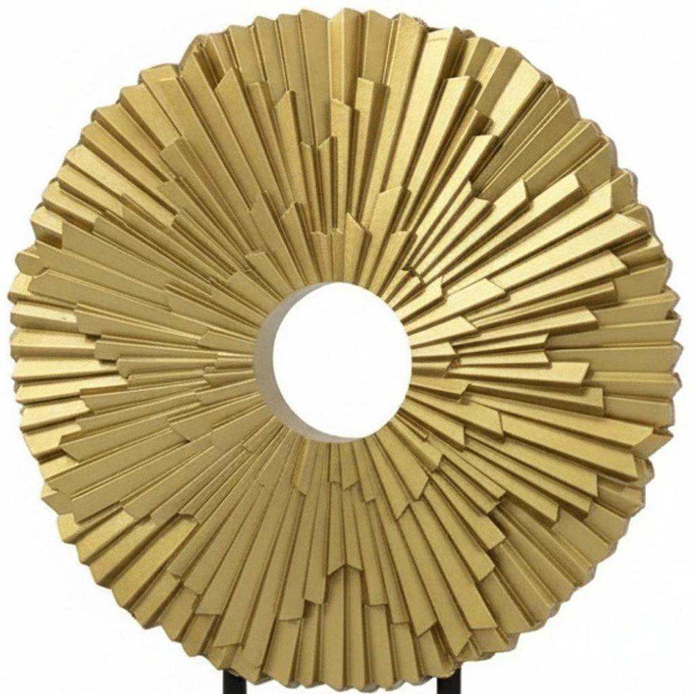 12" Gold Resin Sunflower Hand Painted Tabletop Sculpture HomeRoots