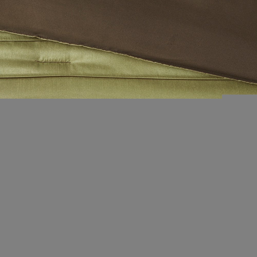 Set of Seven Green And Brown Floral King Ring Stitch Polyester Sham And Comforter HomeRoots
