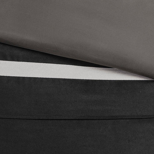 Set of Seven Black King Ring Stitch Polyester Sham And Comforter HomeRoots