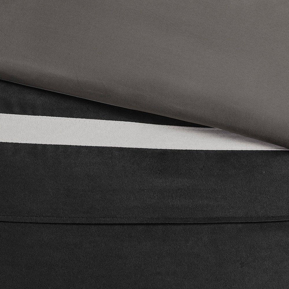 Set of Seven Black King Ring Stitch Polyester Sham And Comforter HomeRoots