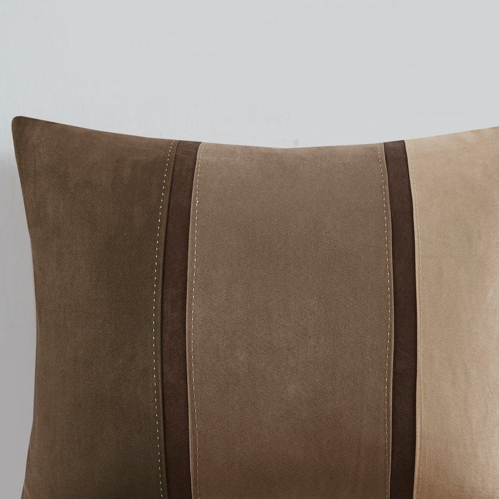 Set of Seven Brown King Ring Stitch Polyester Sham And Comforter HomeRoots