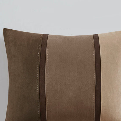 Set of Seven Brown King Ring Stitch Polyester Sham And Comforter HomeRoots