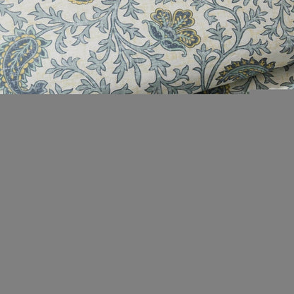 Set of Nine Aqua And Ivory Paisley King Ring Stitch Polyester Sham And Comforter HomeRoots