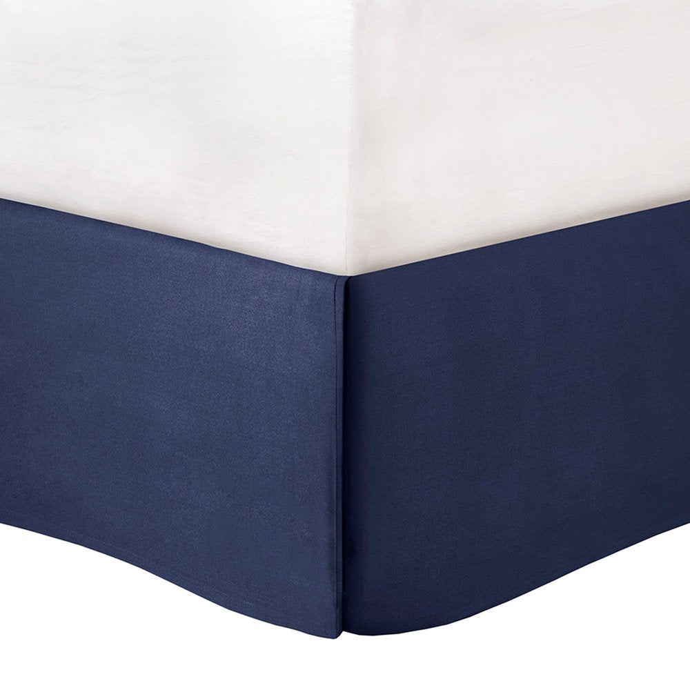 Set of Seven Indigo And White Damask Queen Ring Stitch Polyester Sham And Comforter HomeRoots