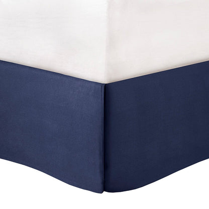 Set of Seven Indigo And White Damask Queen Ring Stitch Polyester Sham And Comforter HomeRoots