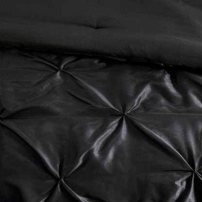 Set of Seven Black King Ring Stitch Polyester Sham And Comforter HomeRoots