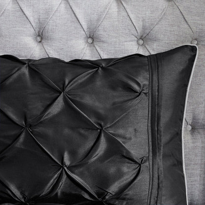 Set of Seven Black King Ring Stitch Polyester Sham And Comforter HomeRoots