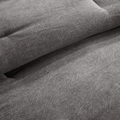 Set of Seven Gray King Ring Stitch Polyester Sham And Comforter HomeRoots