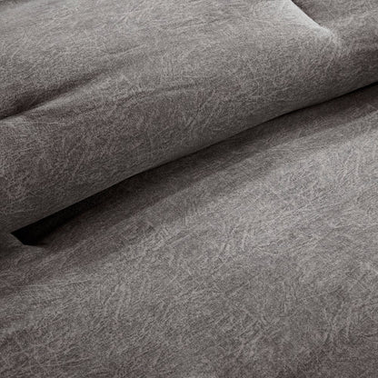 Set of Seven Gray King Ring Stitch Polyester Sham And Comforter HomeRoots