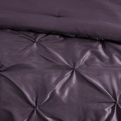 Set of Seven Plum King Ring Stitch Polyester Sham And Comforter HomeRoots