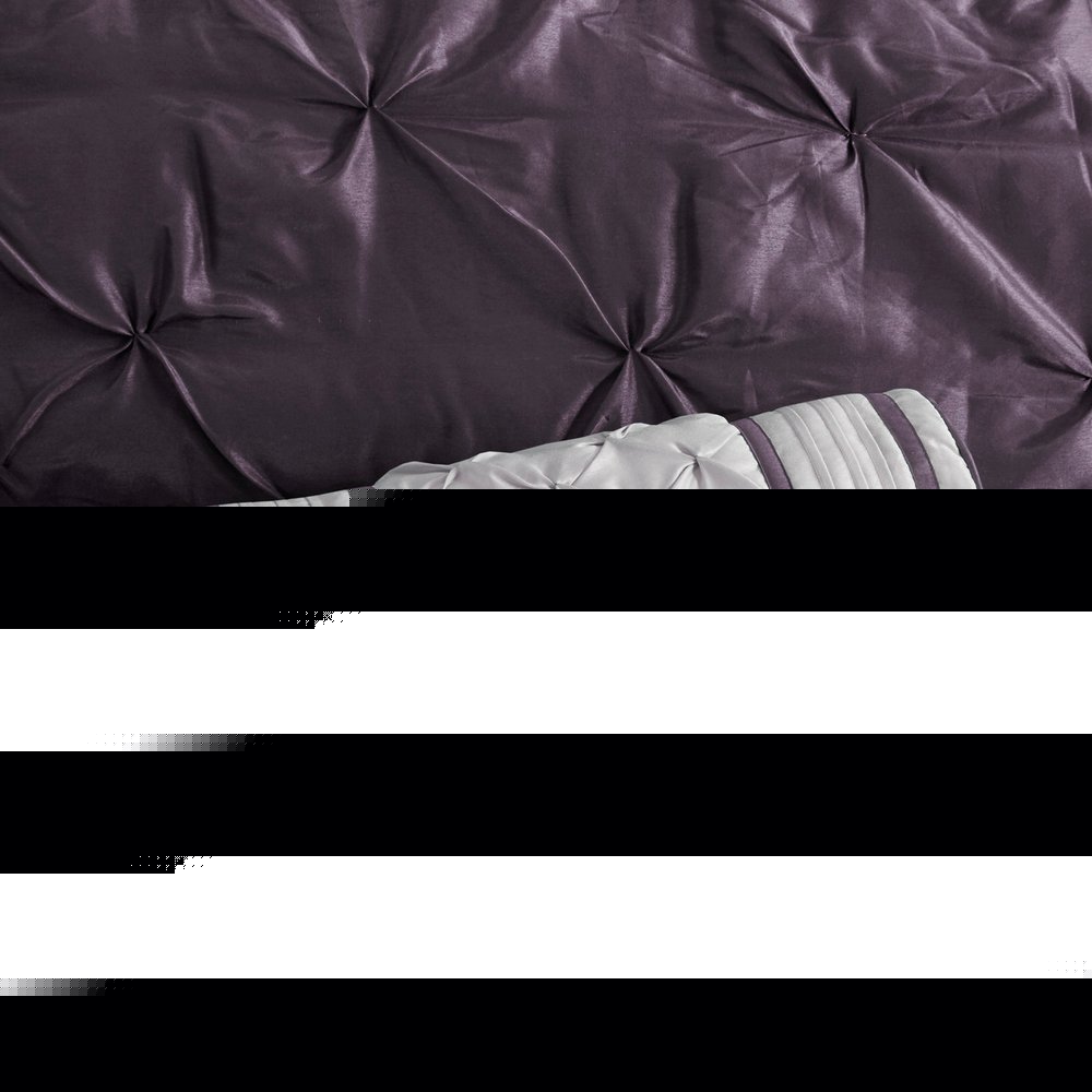 Set of Seven Plum Queen Ring Stitch Polyester Sham And Comforter HomeRoots
