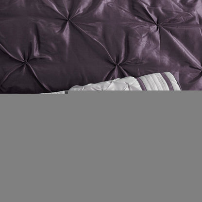 Set of Seven Plum Queen Ring Stitch Polyester Sham And Comforter HomeRoots