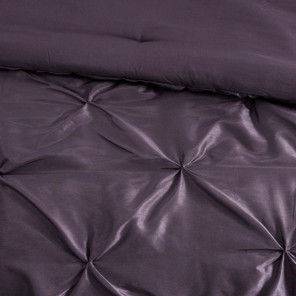 Set of Seven Plum Queen Ring Stitch Polyester Sham And Comforter HomeRoots