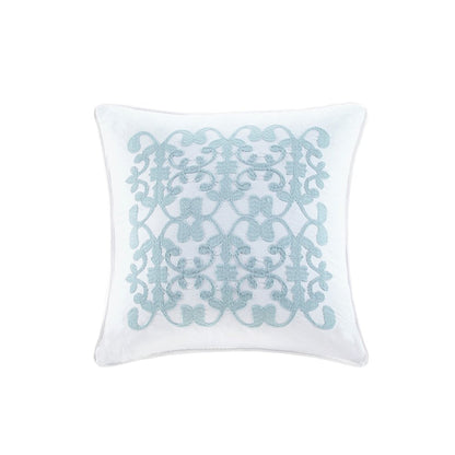 Set of Five White King Ring Stitch Polyester Sham And Comforter HomeRoots