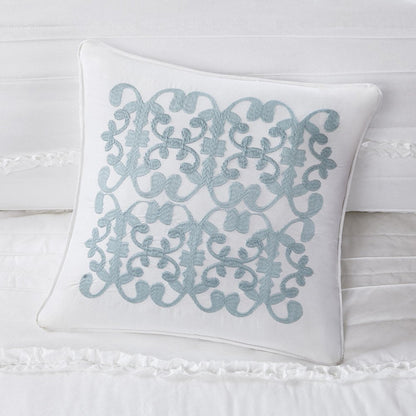 Set of Five White King Ring Stitch Polyester Sham And Comforter HomeRoots