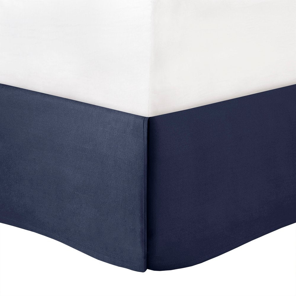 Set of Seven Navy Blue Queen Ring Stitch Polyester Sham And Comforter HomeRoots