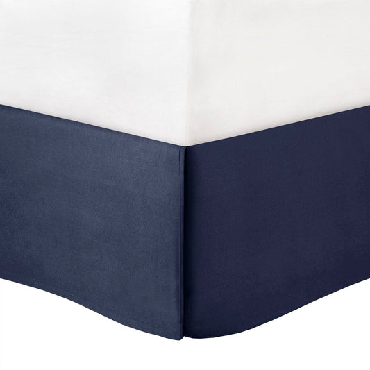 Set of Seven Navy Blue Queen Ring Stitch Polyester Sham And Comforter HomeRoots
