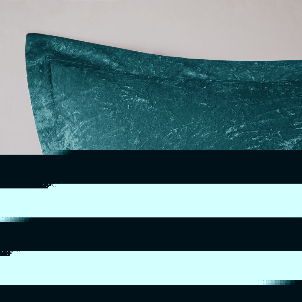 Set of Three Teal Blue Twin Ring Stitch Polyester Sham And Comforter HomeRoots