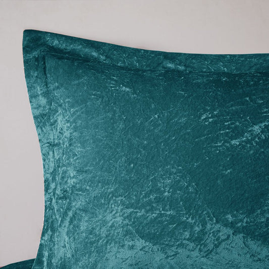 Set of Three Teal Blue Twin Ring Stitch Polyester Sham And Comforter HomeRoots