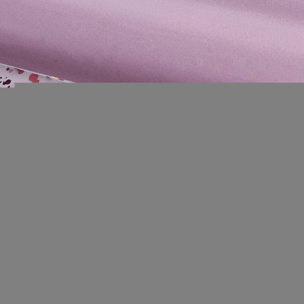 Set of Four Plum And White Abstract Ring Stitch Polyester Sham And Comforter HomeRoots