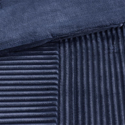Set of Three Blue King Ring Stitch Polyester Sham And Comforter HomeRoots