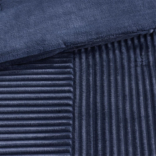 Set of Three Blue King Ring Stitch Polyester Sham And Comforter HomeRoots
