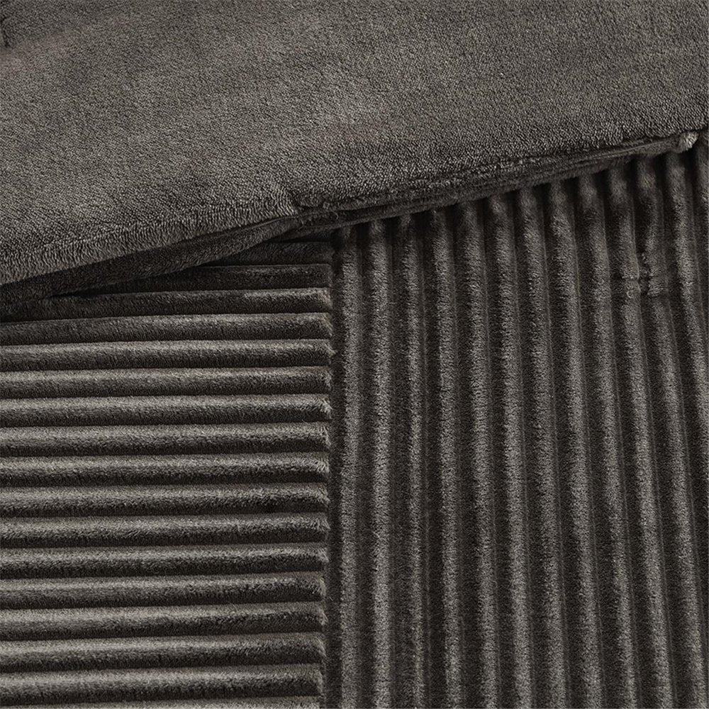 Set of Three Taupe King Ring Stitch Polyester Sham And Comforter HomeRoots