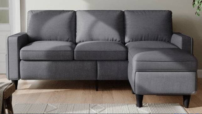 dark grey Sofas for families, apartments, dorms, bonus rooms, compact Spaces with lounge lounges L-shaped design for the chaise - FurniFindUSA