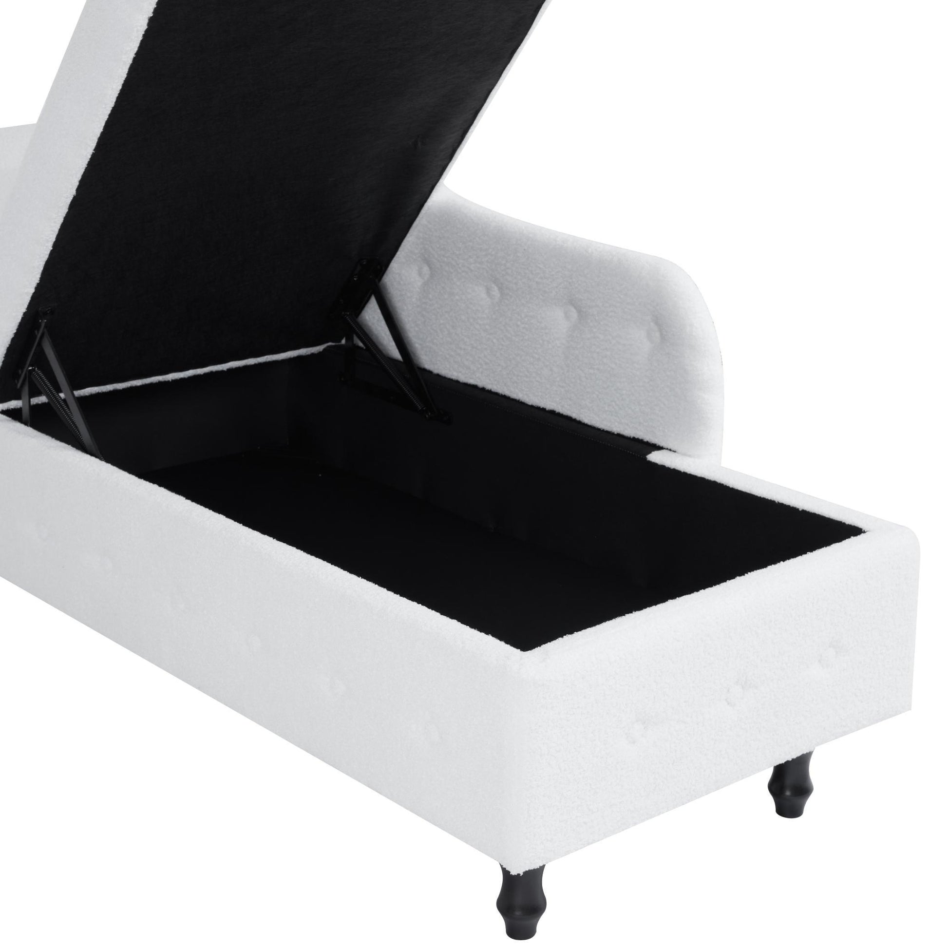 Teddy Ottoman with Storage, Storage Ottoman Bench with Safety Hinge, - FurniFindUSA