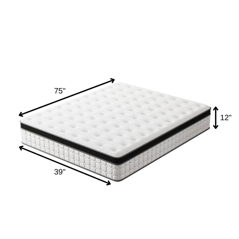 12" Twin Gel Memory Foam Hybrid Mattress HomeRoots