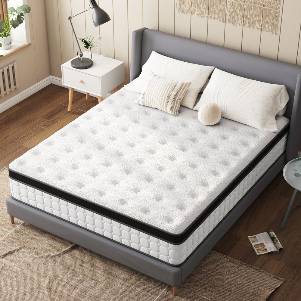 12" King Gel Memory Foam Hybrid Mattress HomeRoots